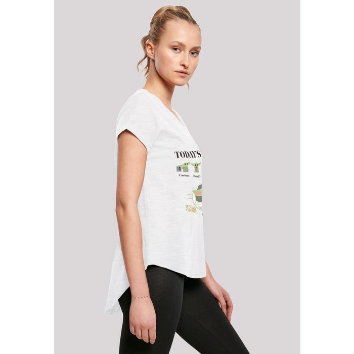F4NT4STIC T-Shirt Long Cut T Shirt 'Star Wars Mandalorian Child Moods' Damen Premium Merch Lang Longshirt Bedruckt