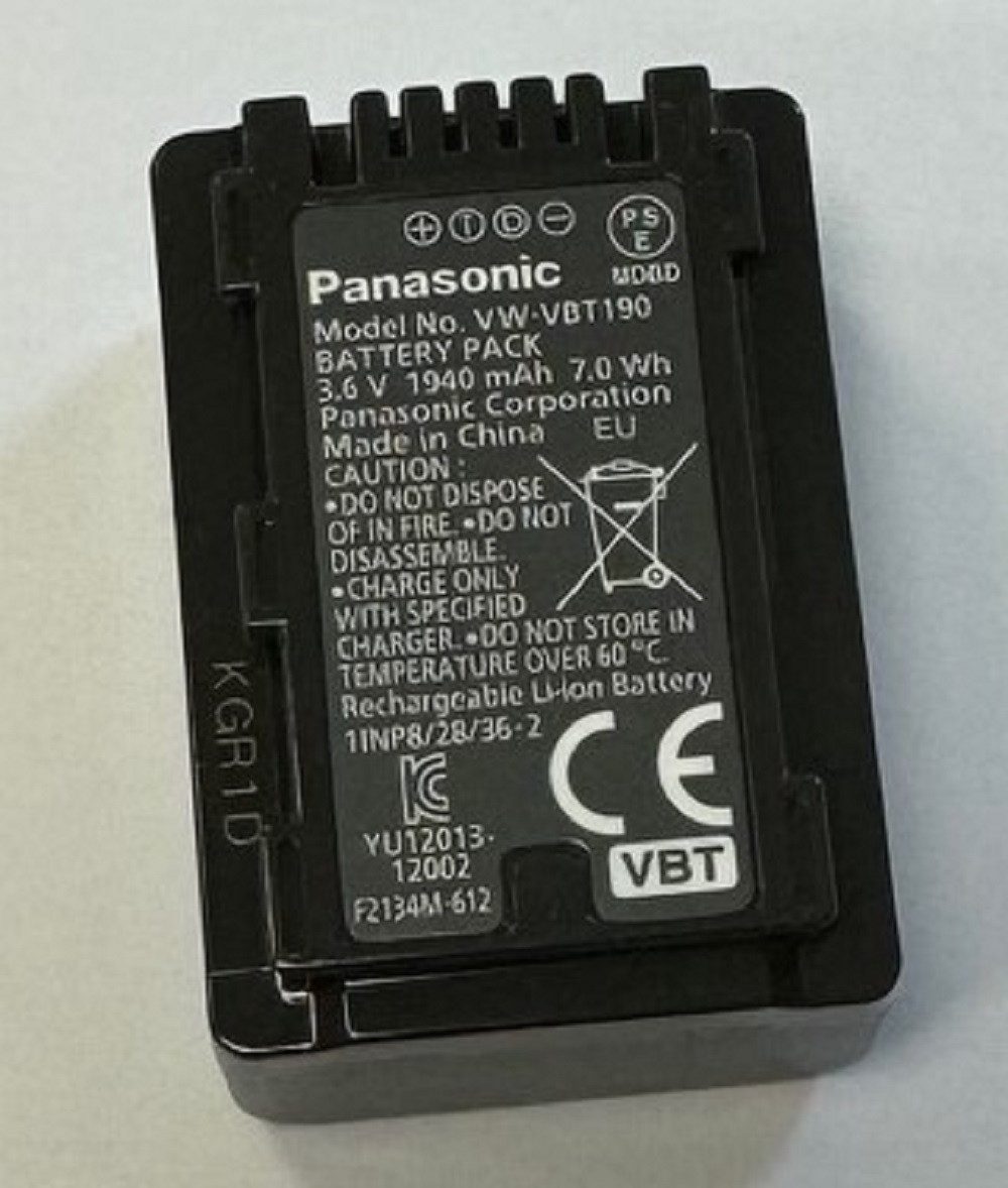 Panasonic VW-VBT190E-K Li-Ion Camcorder Akku Kamera-Akku