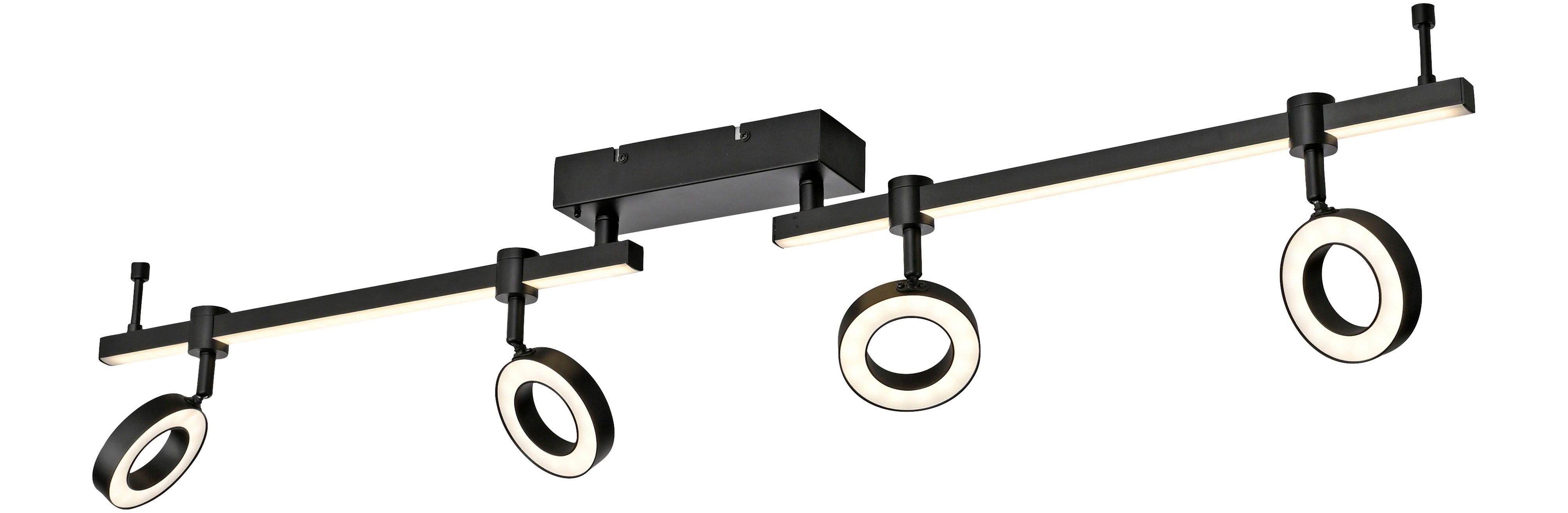 JUST LIGHT Deckenleuchte Ls-BILEDA, Dimmfunktion, Memory, nach Trennung vom Netz, dimmbar über Fernbedienung, LED fest integriert, Warmweiß, LED, RGB+tunable white, Fernbedienung, Infrarot inkl., Smarthome fähig