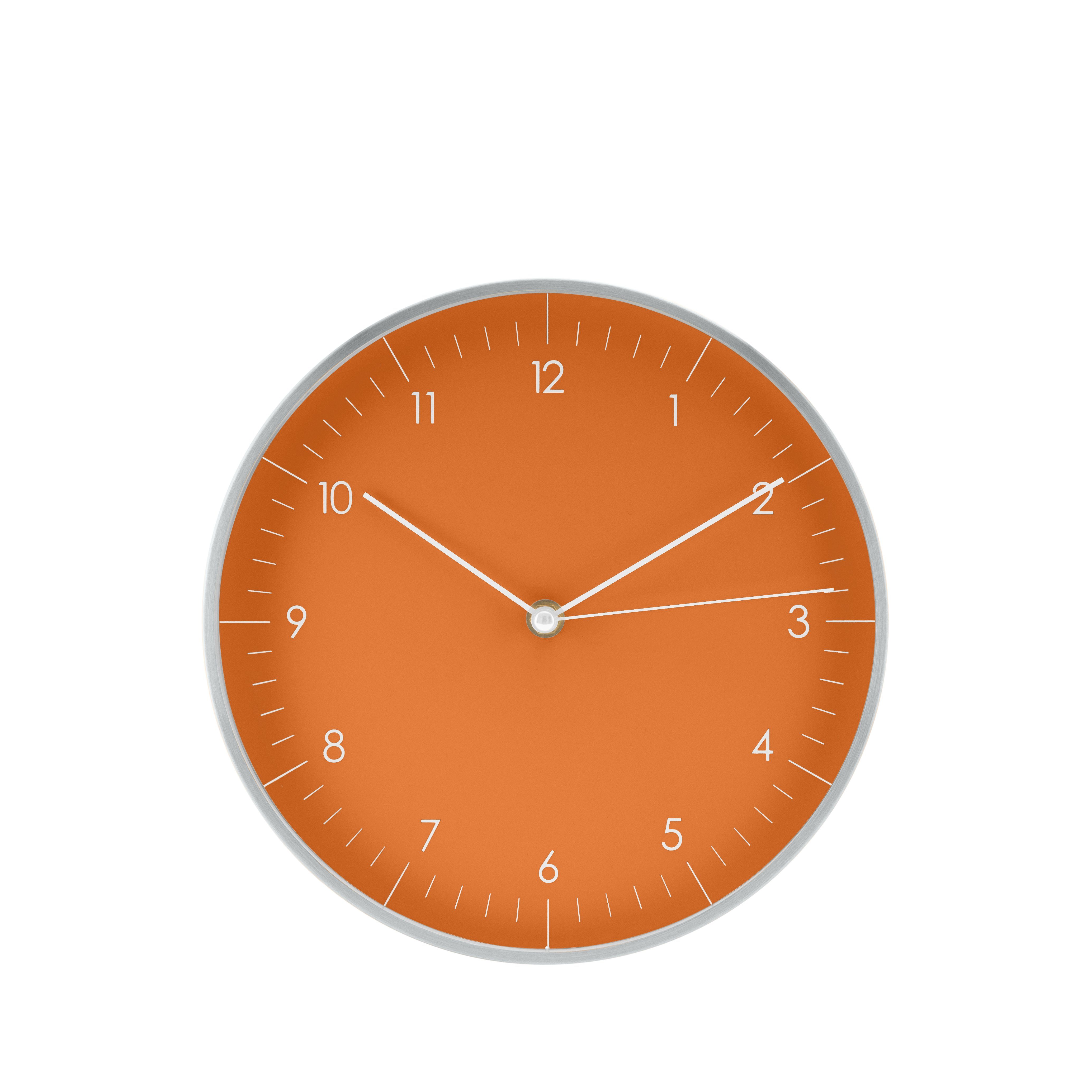 LUUK LIFESTYLE Wanduhr Helsinki (lautlos und ohne Ticken, modernes & skandinavisches Design) Orange