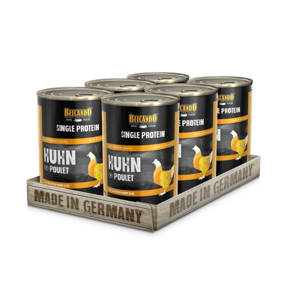 Belcando Single Protein Huhn - hochwertiges, sortenreines Nassfutter 6x400g, Nassfutter für: Hunde