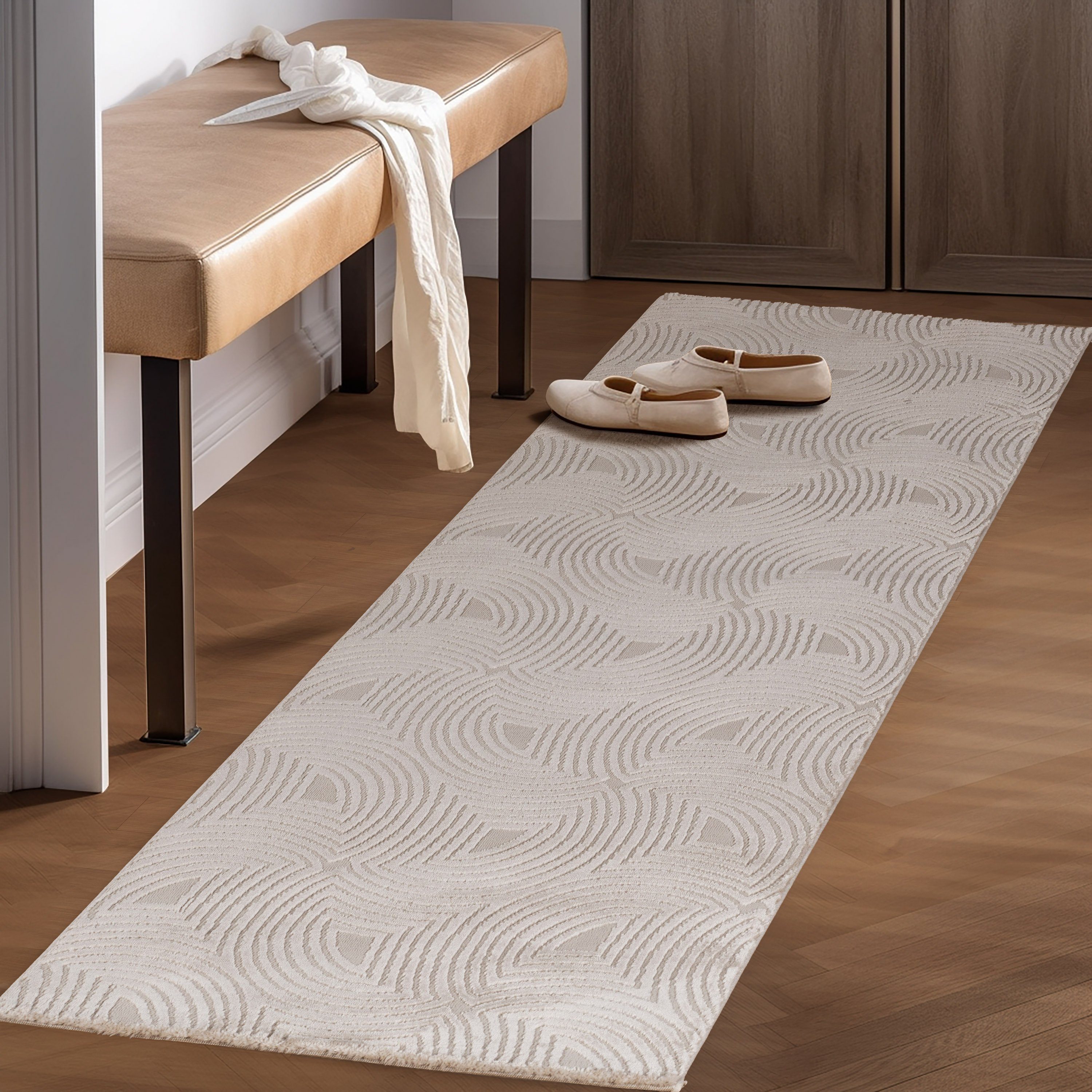 SIMPEX24 Kurzflor-Bettumrandung Skandinavisches Boho Muster, Höhe 12 mm, (B günstig online kaufen