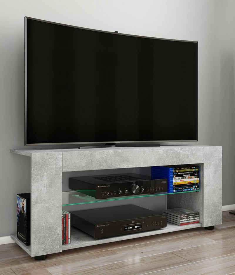 VCM TV-Board TV Lowboard Fernsehschrank Konsole Plexalo XL