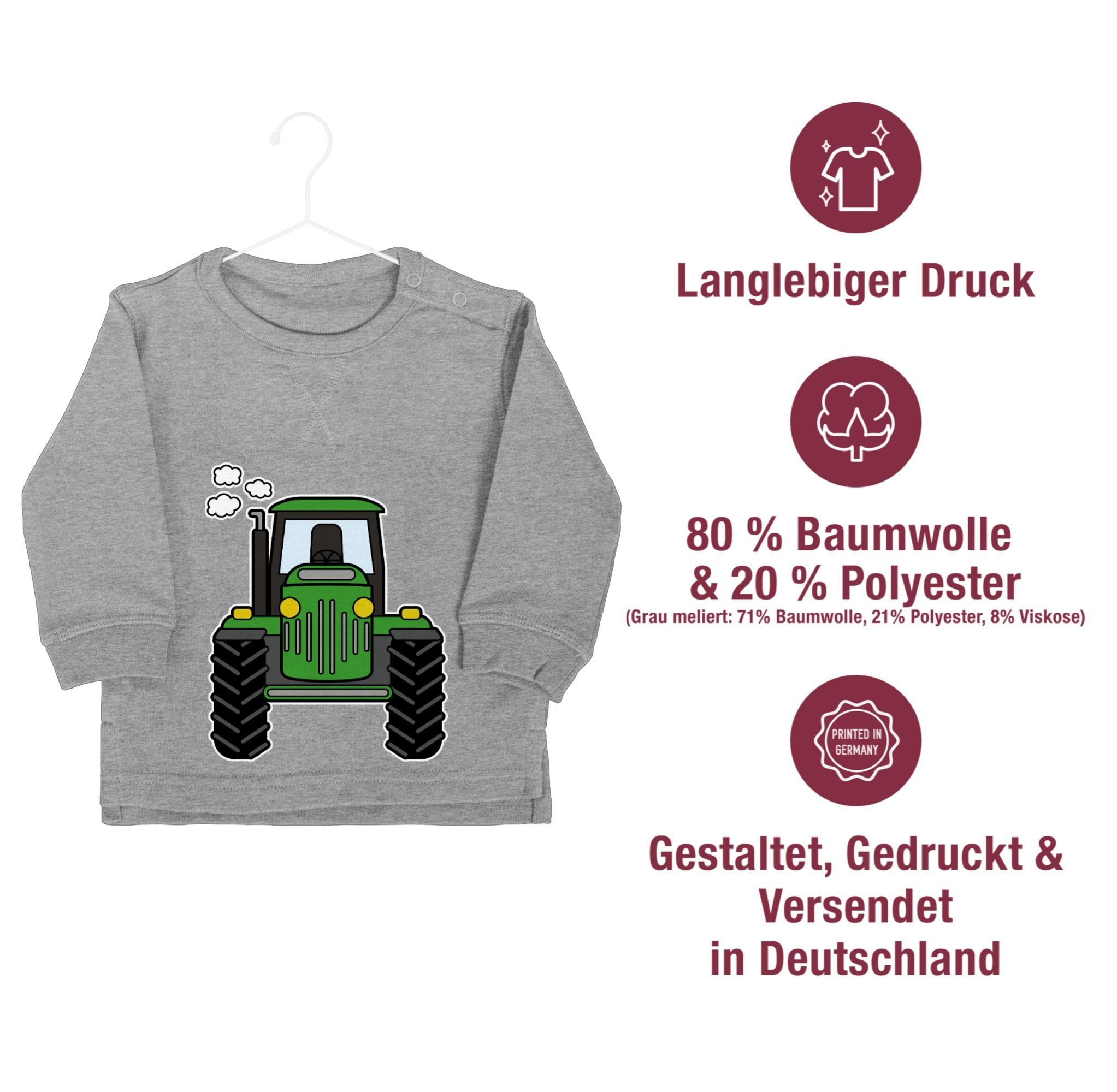 Geschenk Sweatshirt Trecker Bulldog Grau Traktor Shirtracer Bauern 2 Landwirtschaft Traktor meliert Landwirte