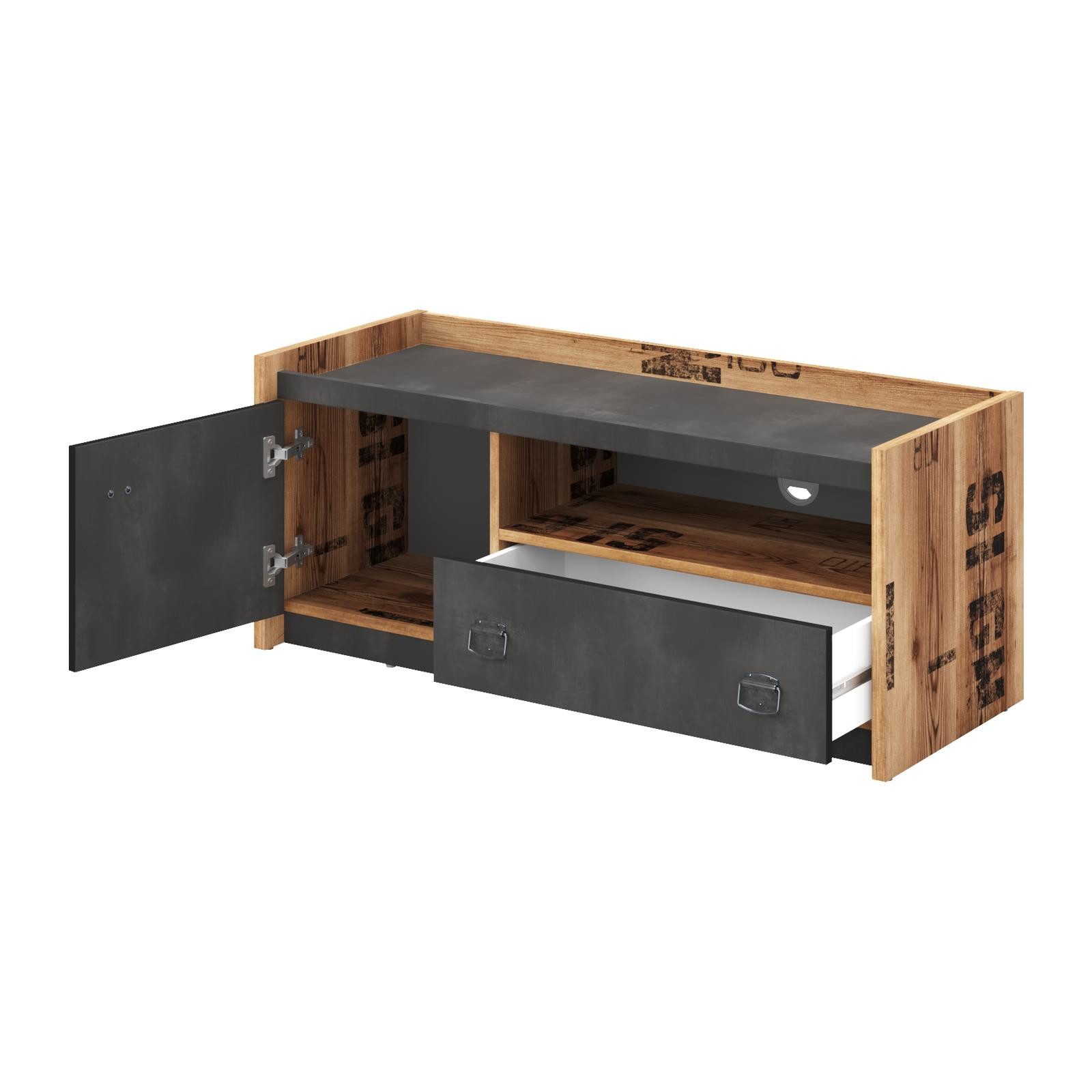 HAUSELEMENT TV-Schrank FARGO FG-10 Lowboard 110 cm Fernsehschrank Fernsehtisch Schrank