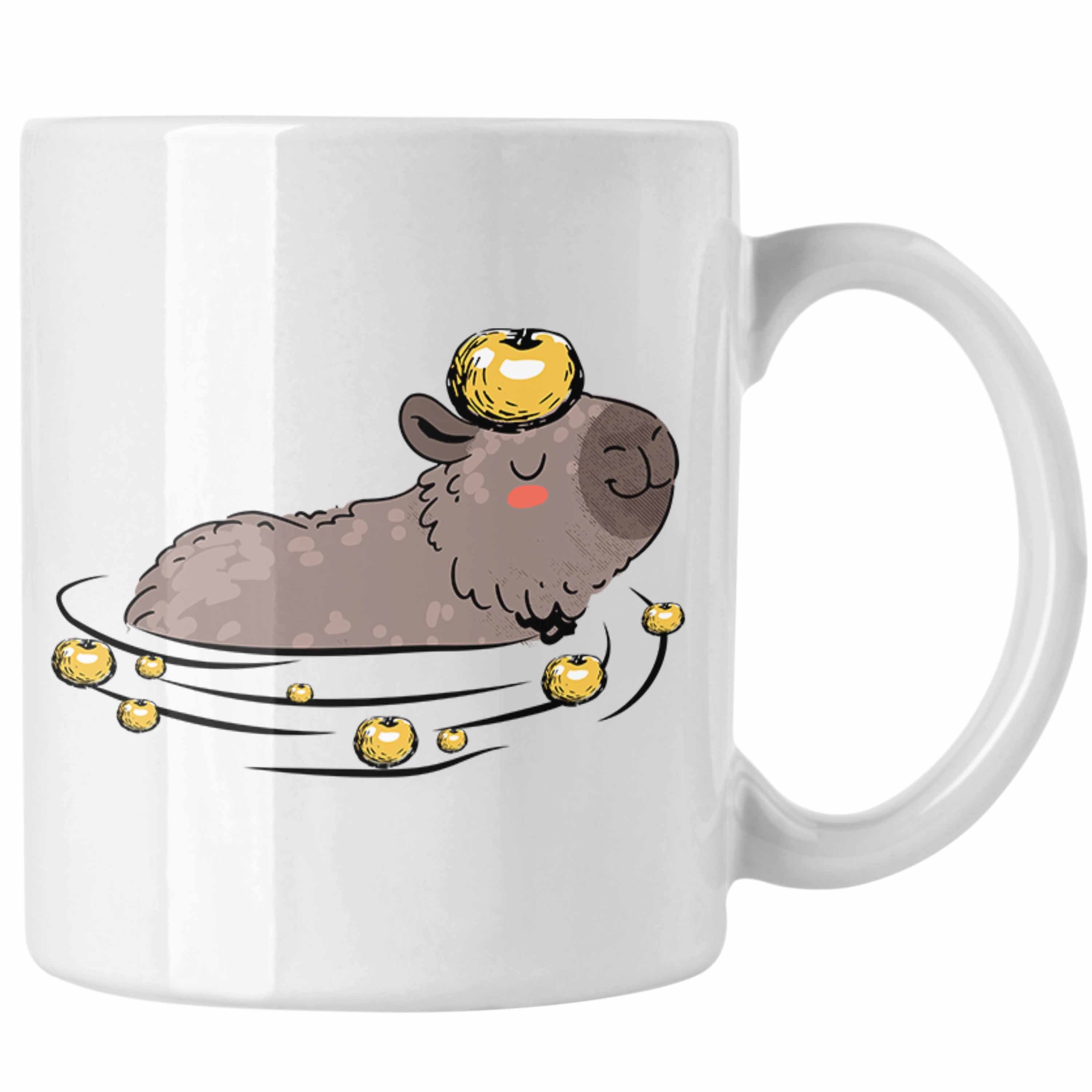 für Capybara-Motiv Weiss Capybara mit Tasse Trendation Geschenk Liebhaber Tasse