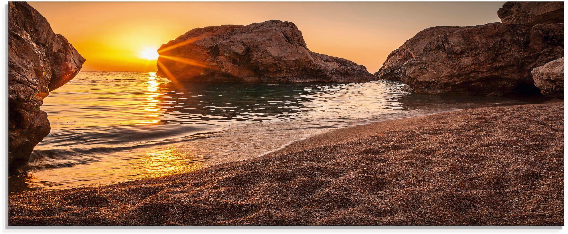 Artland Glasbild Sonnenuntergang und Strand, Strand (1 St), in verschiedenen Größen