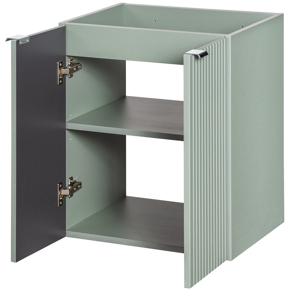 Lomadox Waschtisch NEWPORT-56-GREEN, Waschtischunterschrank, Schilfgrün mit gerillter Front, ca. 60/57/39cm
