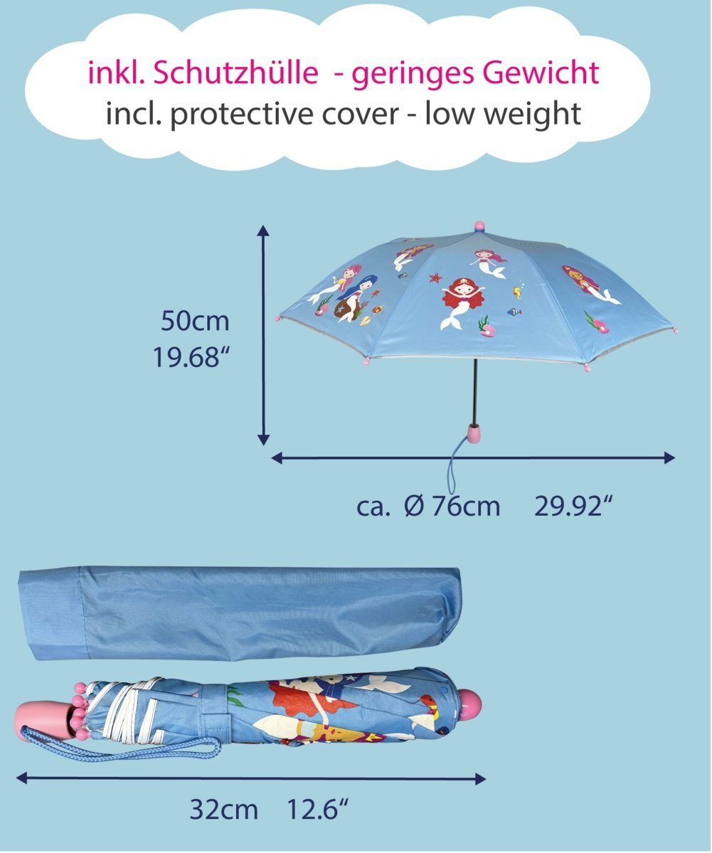 HECKBO Taschenregenschirm Kinder Regenschirm Magic - Meerjungfrau, wechselt bei Regen die Farbe – Bild 2 von 5