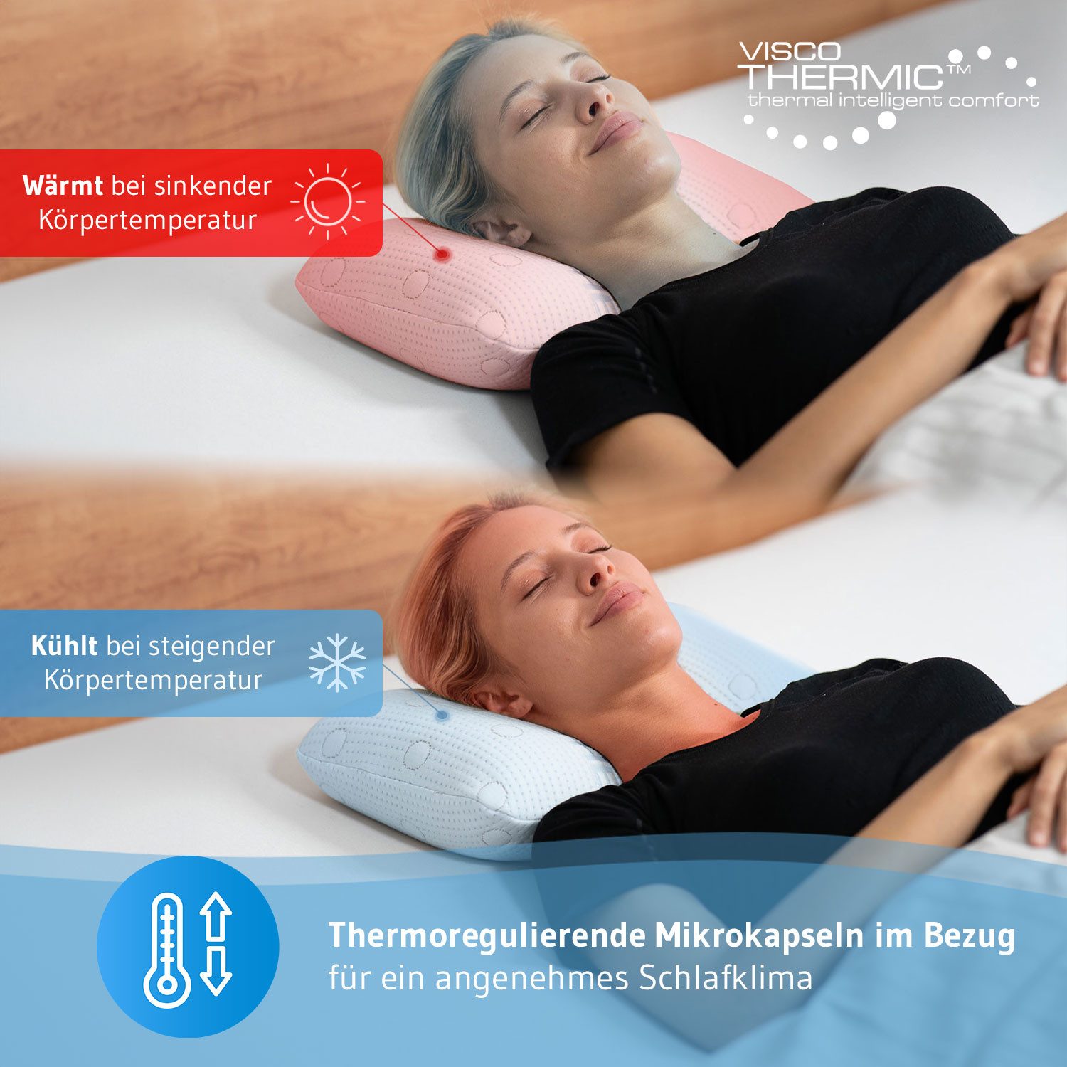 Third of Life Reisekissen VOLAR Nackenkissen mit thermoregulierendem Bezug, Hochwertiges kleines Kopfkissen mit Visco-Schaum und Thermo-Bezug