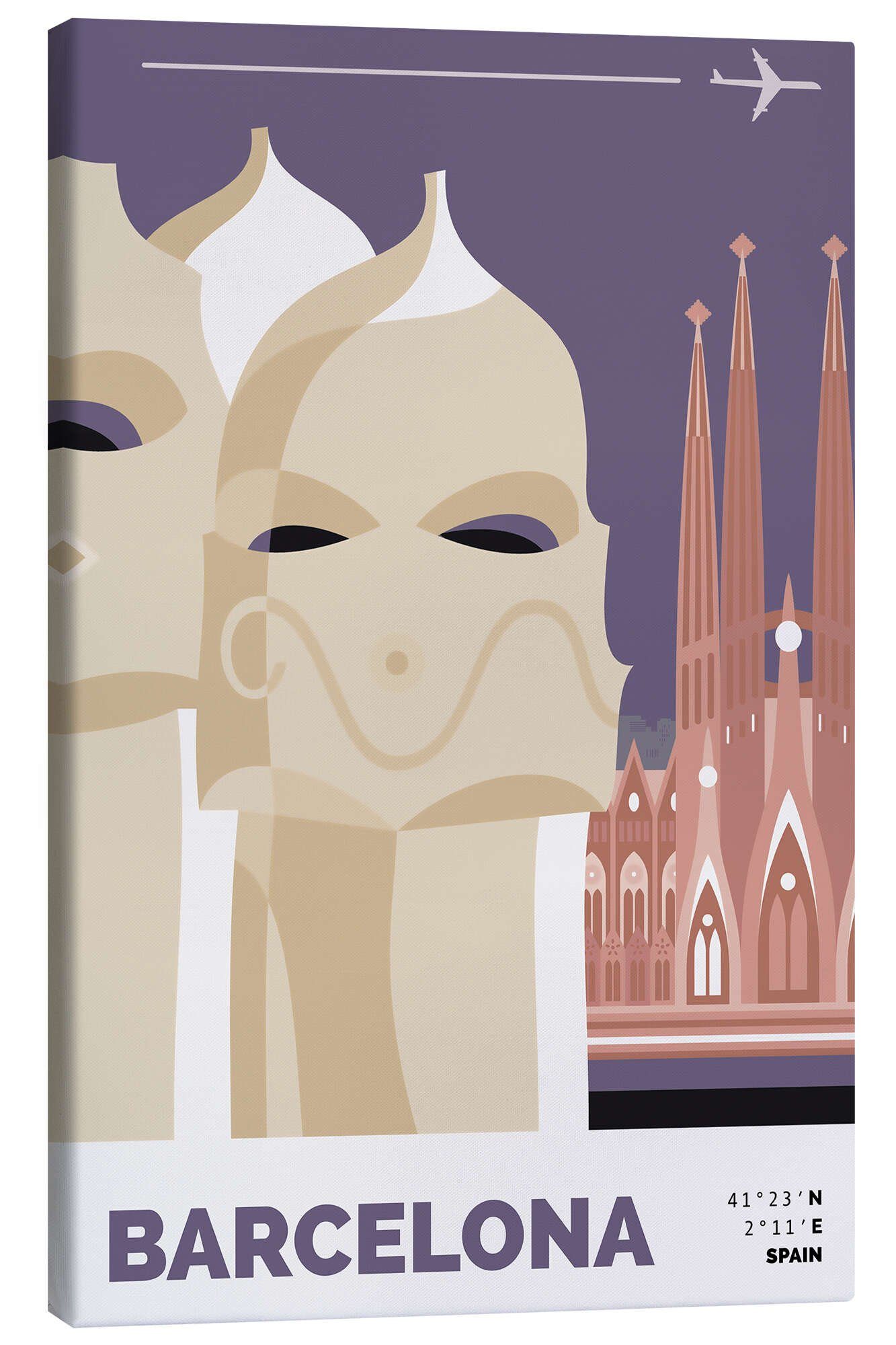 Posterlounge Leinwandbild Nigel Sandor, Barcelona, Grafikdesign