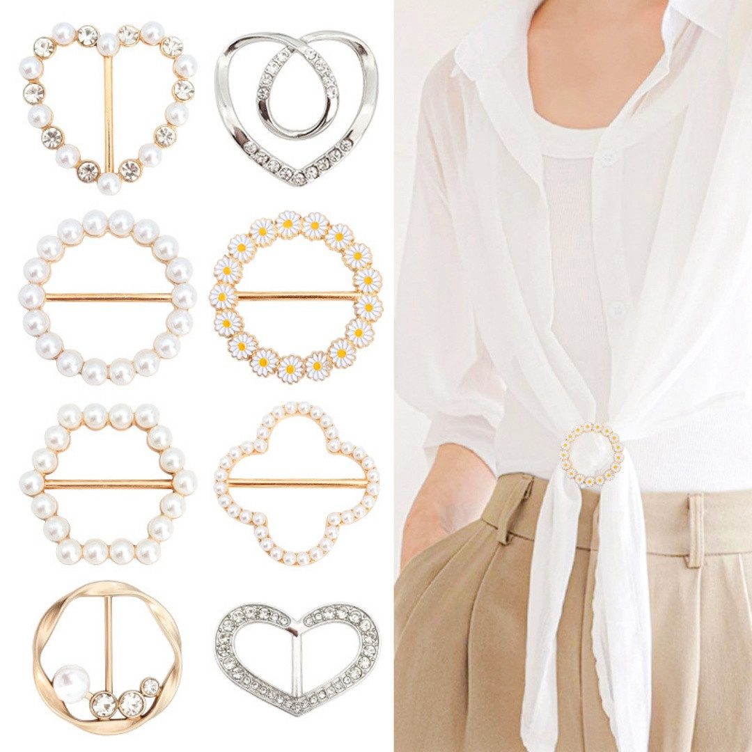 FOUORTUNATE-BEE Gürtelschnalle 8er Set Shirtknoten-Clips Damen – Blusen-, S günstig online kaufen