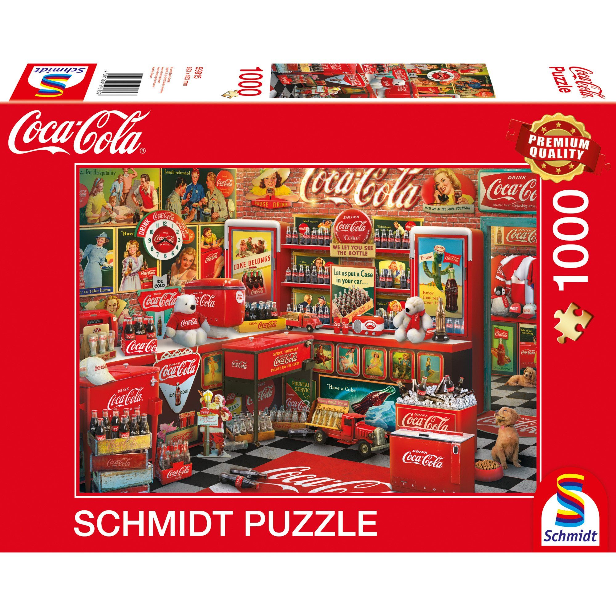Schmidt Spiele Puzzle Schmidt Spiele Coca Cola - Nostalgie-Shop, Puzzle, 1000 Puzzleteile