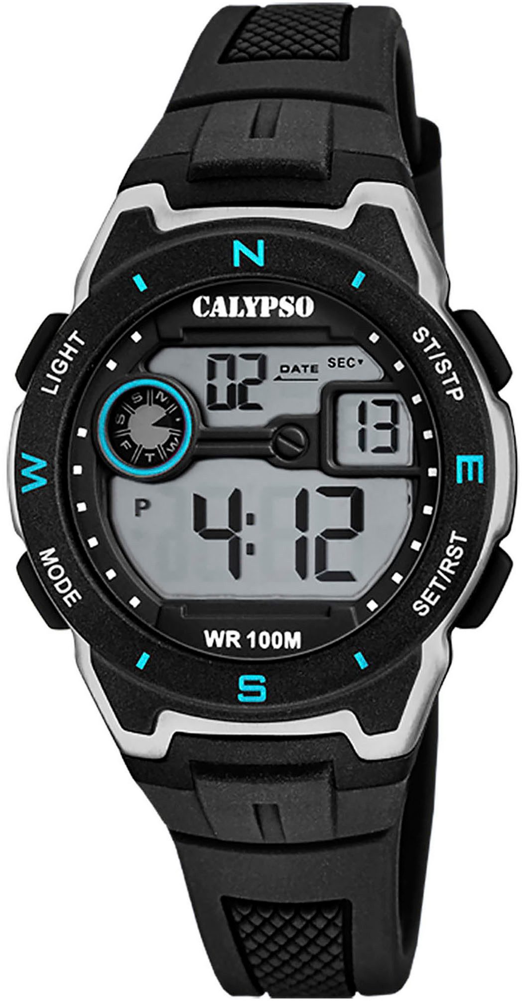 CALYPSO WATCHES Chronograph Digital Crush K5853/4, Kinderuhr, Quarzuhr, Armbanduhr, Junge, digital, Tag, Wochentag, Monat