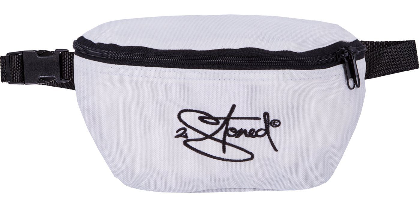 Rückseite Hüfttasche 2Stoned mit der Classic für Reißverschlussfach und Kinder, auf Weiß Bauchtasche mit Stick Erwachsene