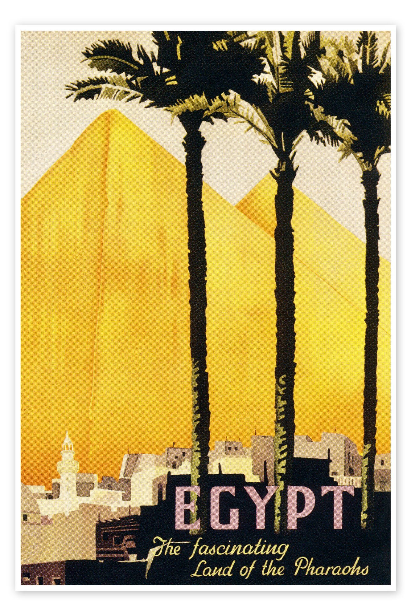 Posterlounge Poster Vintage Travel Collection, Ägypten (englisch) I, Vintage Illustration