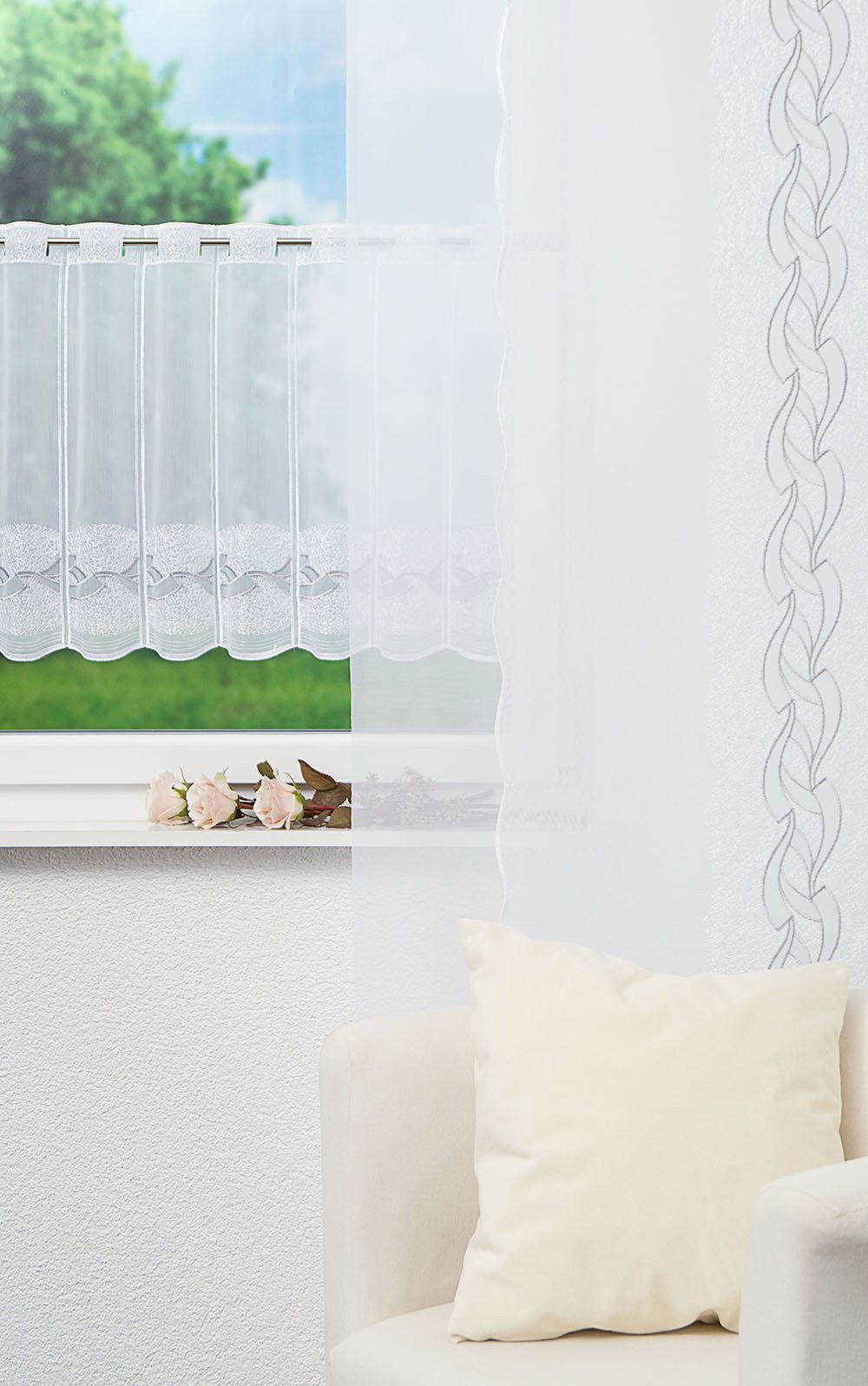 LYSEL® Scheibengardine Genia (1 St), transparent, HxB 30x94.5cm