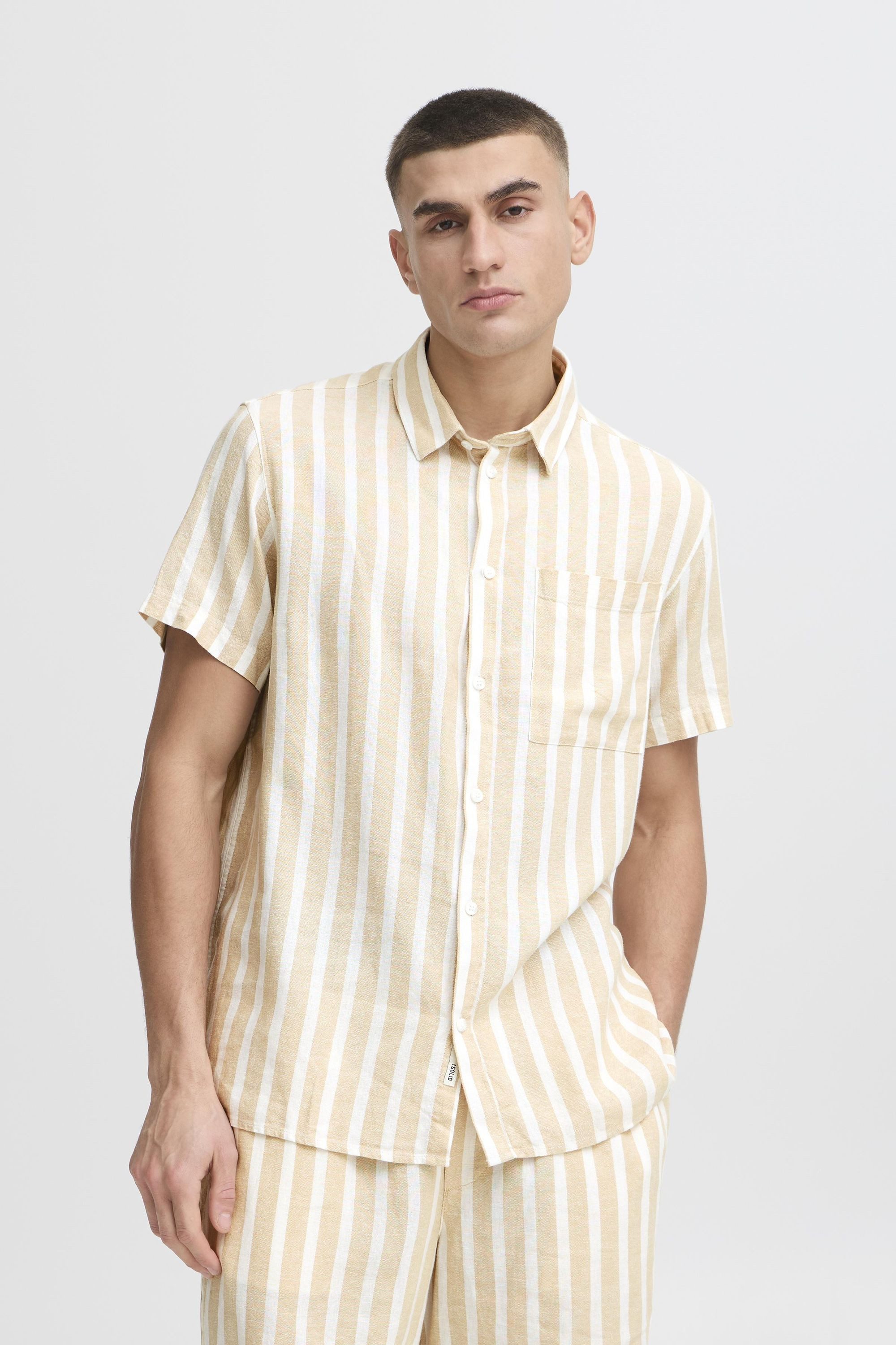 !Solid Kurzarmhemd SDFried Shirt aus Leinenmix
