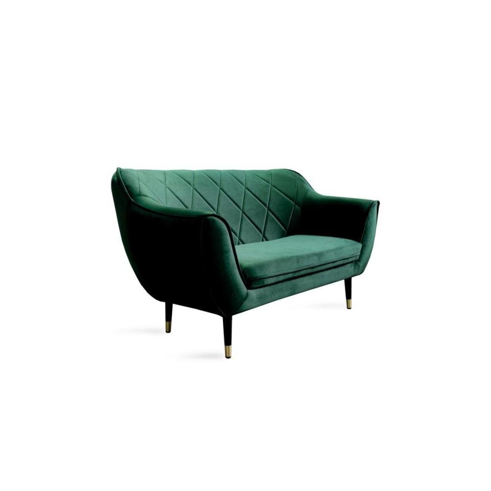 Sofa Modern JVmoebel Holz 2 Luxus Grün Sitzer Wohnzimmer 2-Sitzer, Design