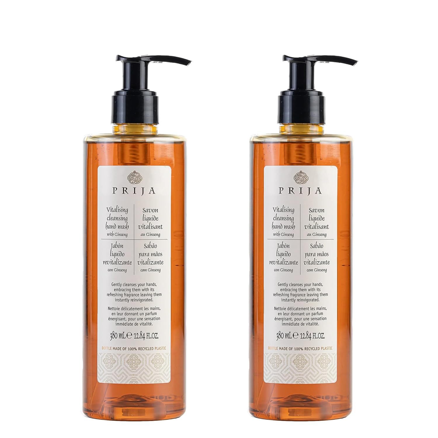 PRIJA Flüssigseife PRIJA vitalisierend mit Ginseng 380ml Hotelseife Seife, 2-tlg.