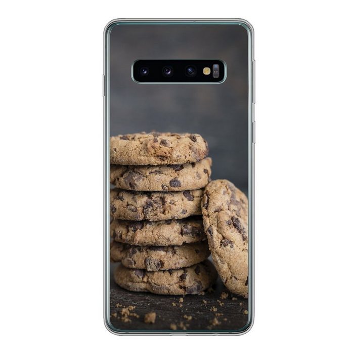 MuchoWow Handyhülle Kekse mit Schokoladenstückchen Phone Case Handyhülle Samsung Galaxy S10 Silikon Schutzhülle