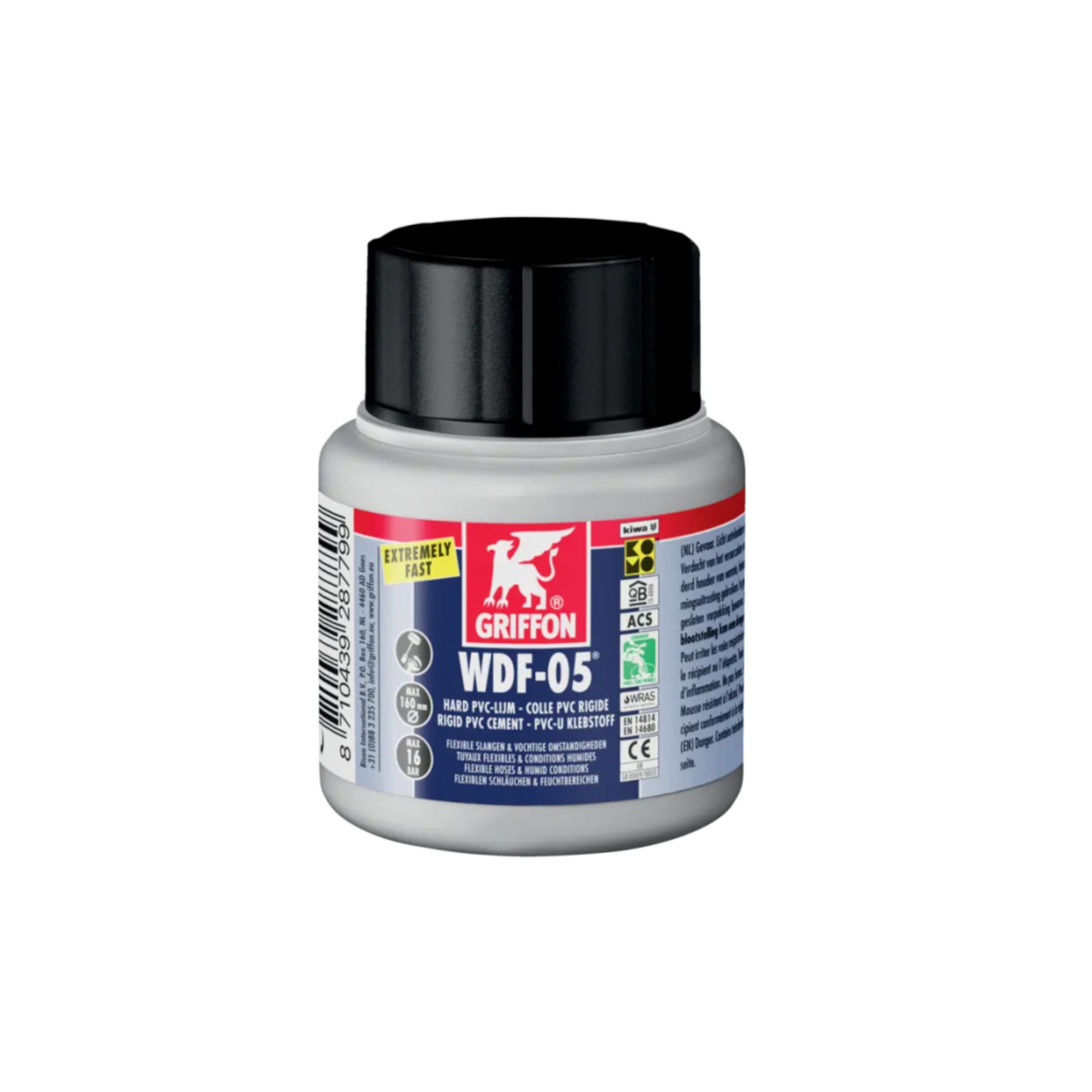 HAF PVC-Kleber Griffon PVC Kleber WDF-05 in 125ml Dose Spezialkleber PVC Flexschlauch, (Zur Montage von Rohren aus PVC-U), Geeignet für Klebeverbindungen aus PVC