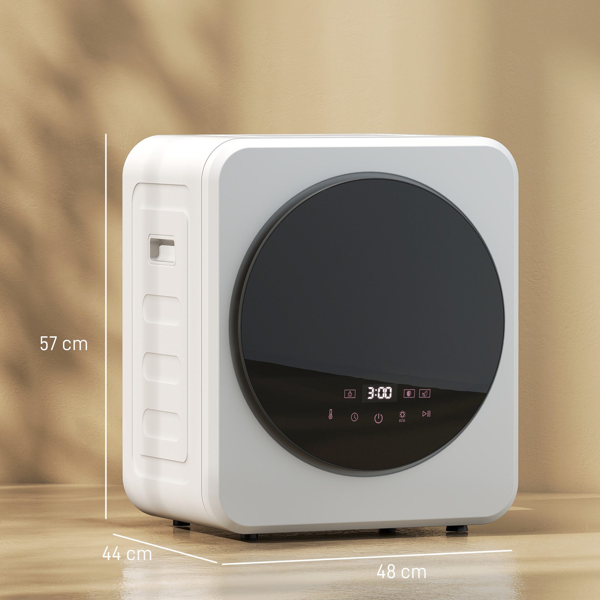 HOMCOM Ablufttrockner B61-016V90WT, Sterilisation bei 60°C, Touchscreen, kompakt