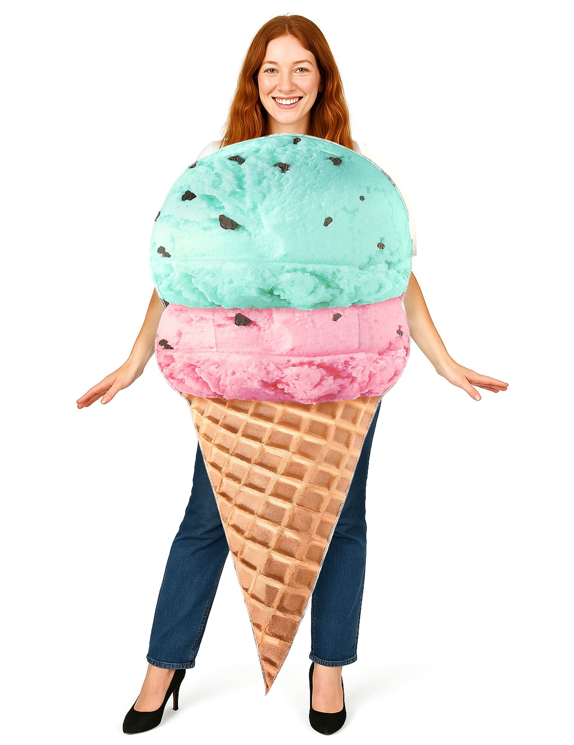 Kostüm Lustiges Eiswaffel-Kostüm Eiskostüm bunt
