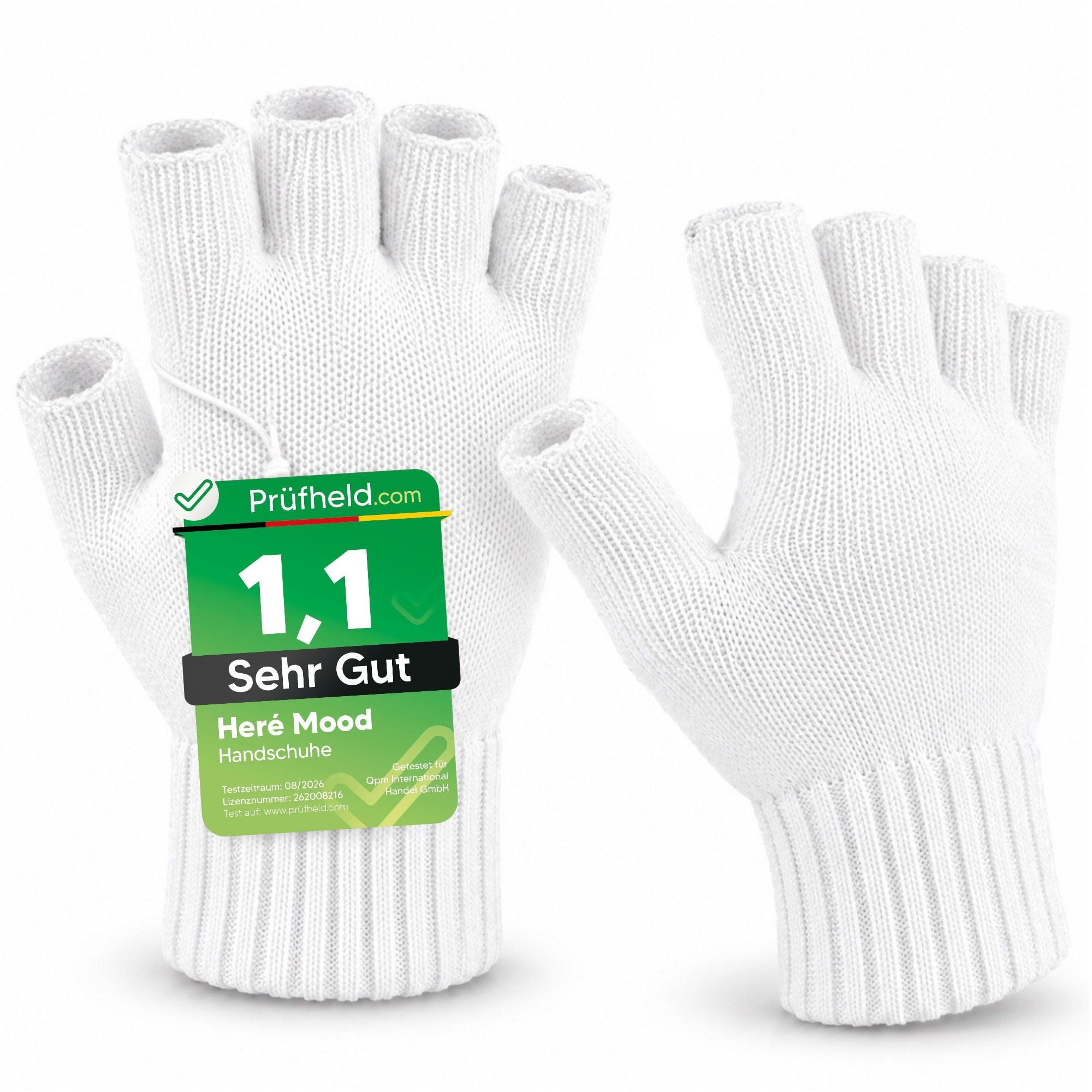 herémood Strickhandschuhe Fingerlose Handschuhe Winter für Damen Herren, Winterhandschuhe vollständig bedeckte Finger; Testsiegel SEHR GUT (Note 1,1)