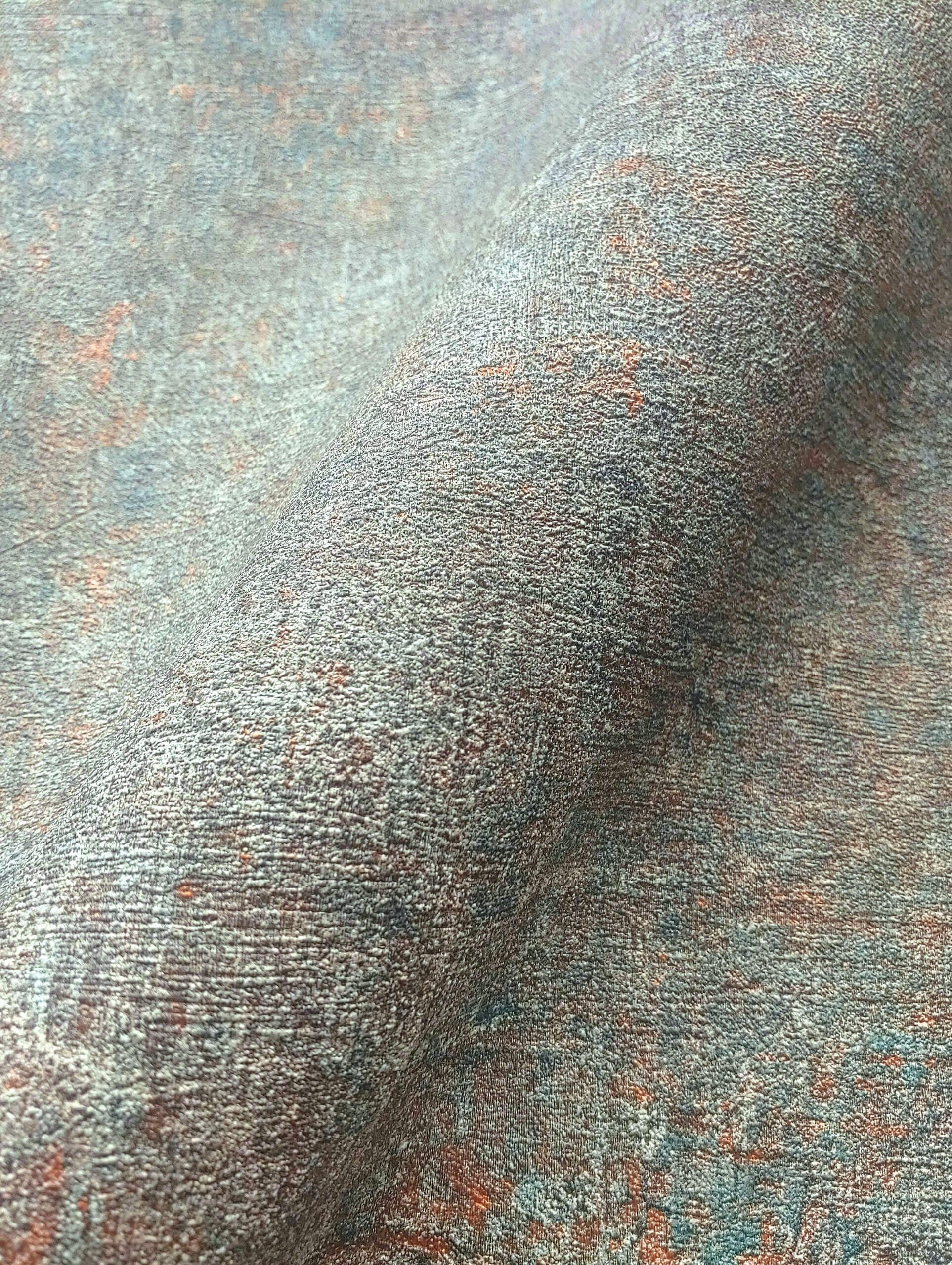 Newroom Vliestapete, Türkis Tapete Industrial Beton - Beton-Optik Unitapete Bronze Loft Vintage Uni Putz für Wohnzimmer Schlafzimmer Küche