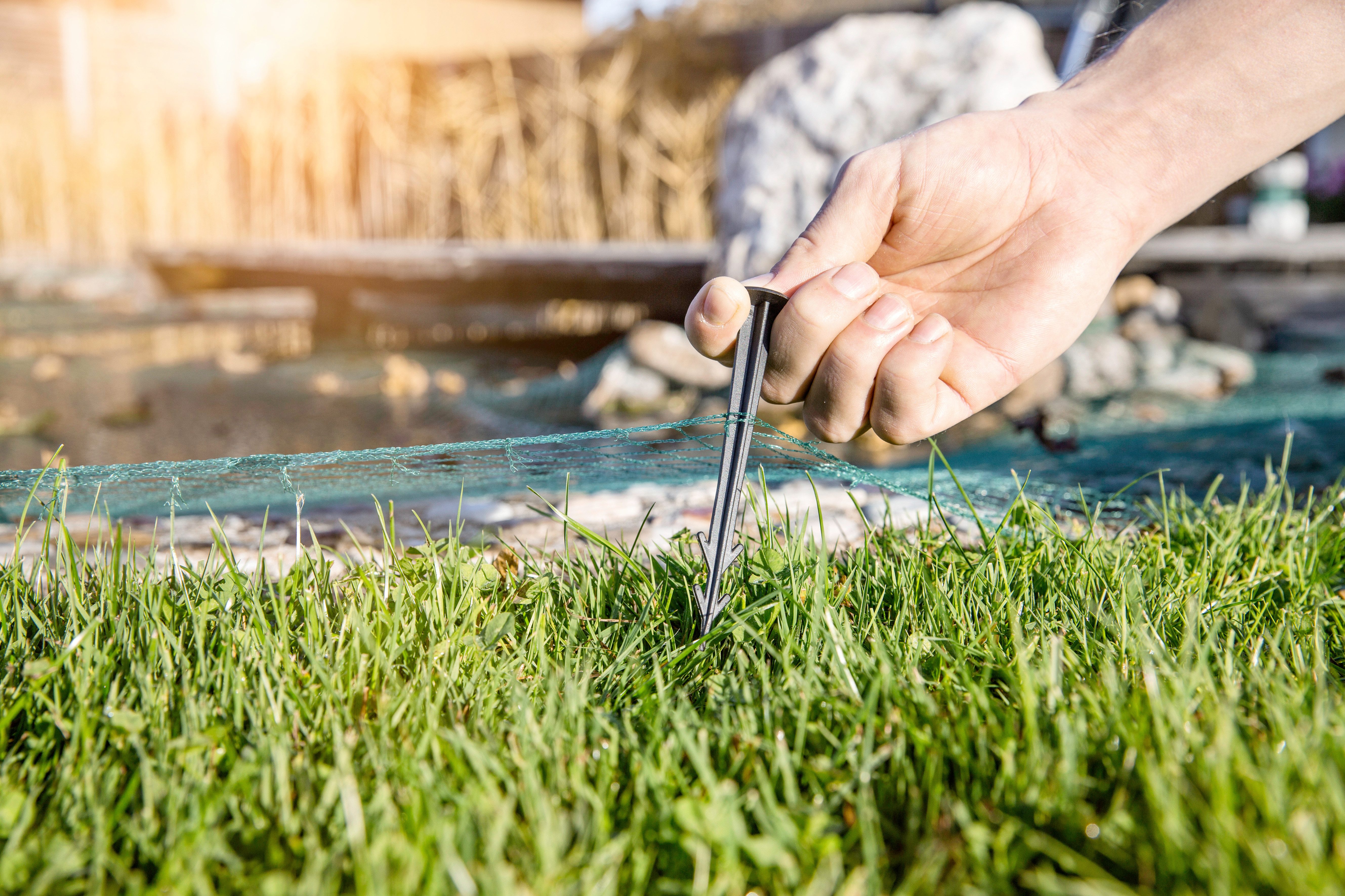 Windhager Schutznetz, BxL: 4x5 m, Laubschutznetz inkl. 10 Halterungen