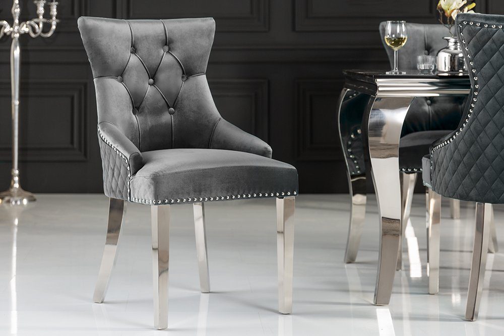 riess-ambiente Polsterstuhl CASTLE DELUXE grau / günstig online kaufen