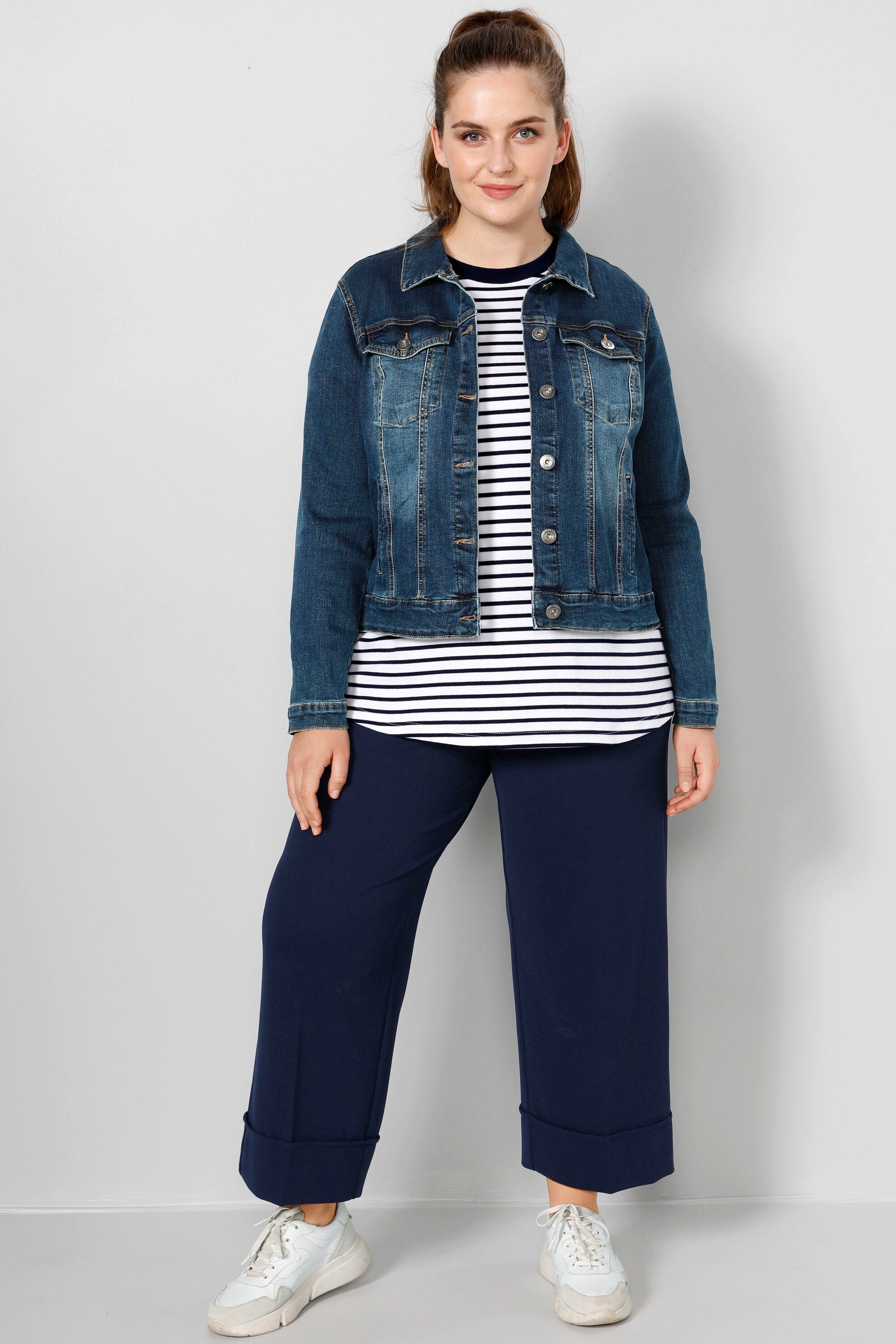Dollywood Regular-fit-Jeans Jeansjacke Hemdkragen Knopfleiste langer günstig online kaufen