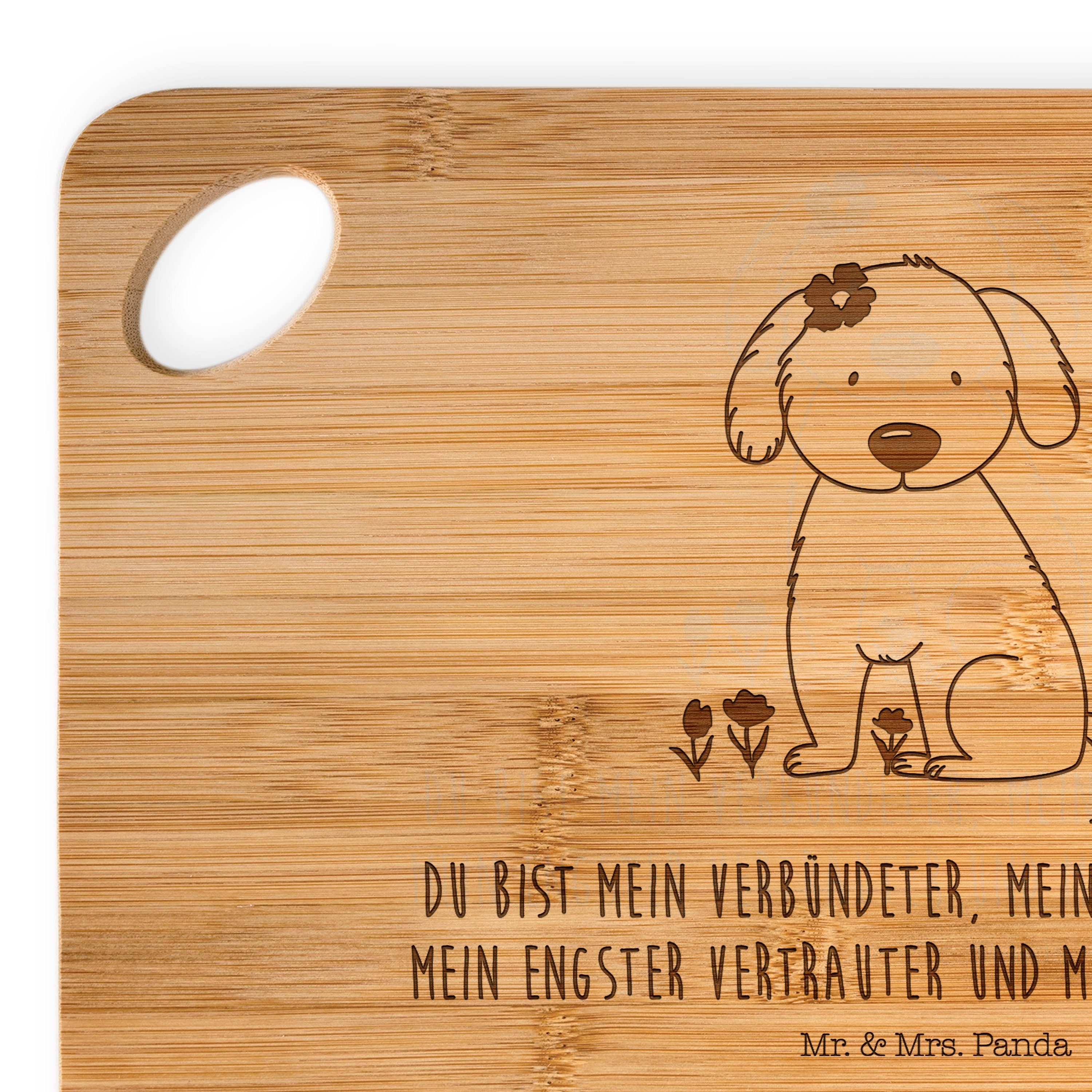 Hol, Hunderasse, Bambus, Küchenbrett, Panda Hundedame - Mrs. - (1-St) Geschenk, Transparent Servierbrett Mr. Hund &