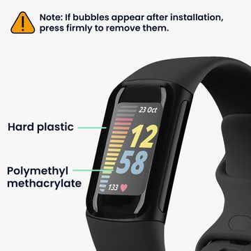 kwmobile Schutzfolie 2x Displayschutzfolie für Fitbit Charge 5, (1-St), Schutzfolie für Fitness Tracker - robuster Displayschutz - transparent