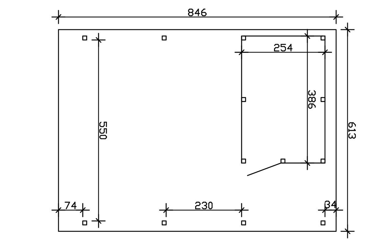 Skanholz Doppelcarport BxT: cm, cm 223 Emsland, 613x846 Einfahrtshöhe