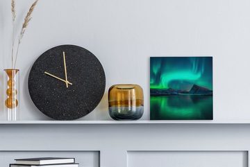 OneMillionCanvasses® Leinwandbild Nordlichter - Berge - Norwegen, (1 St), Leinwand Bilder für Wohnzimmer Schlafzimmer