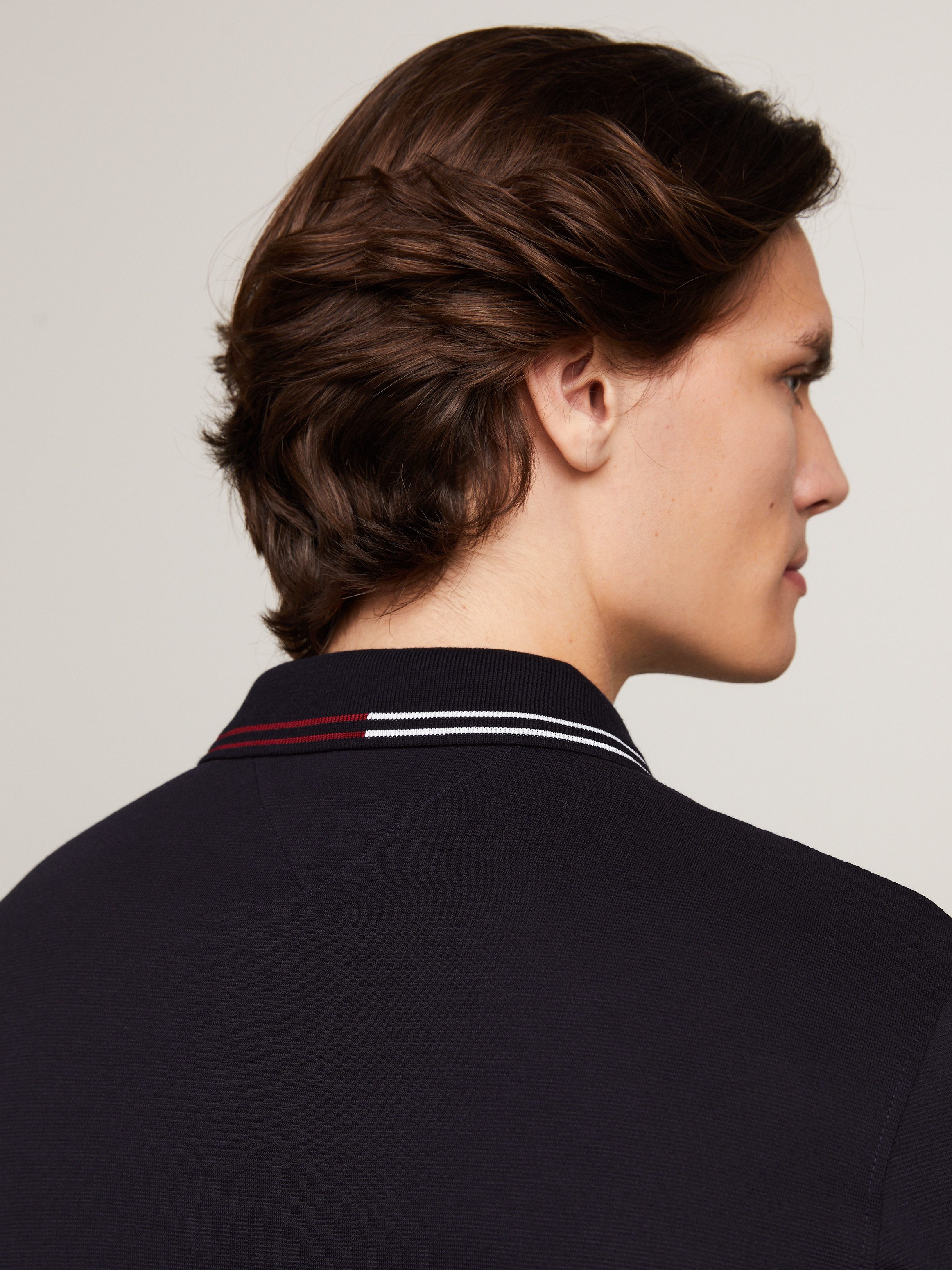 Tommy Hilfiger Poloshirt RWB ZIP PLACKET TIPPING REG POLO mit kontrastfarbenen Streifen am Kragen
