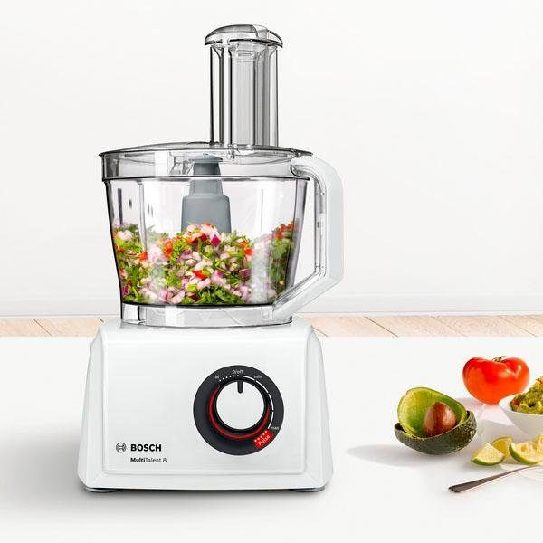 BOSCH Kompakt-Küchenmaschine MultiTalent 8 MC812W501, 1000 W, 3,9 l Schüssel, Mixer 1,5 L, Universalmesser, Kartoffelpuffer-Scheibe, weiß – Bild 3 von 5