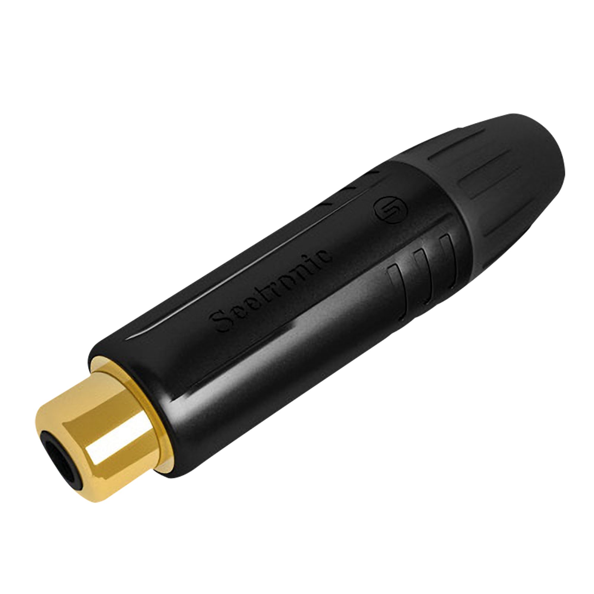 Seetronic Cinch-Stecker Seetronic RCA - (F) - Black Housing vergol. Kont. - sw Endkappe