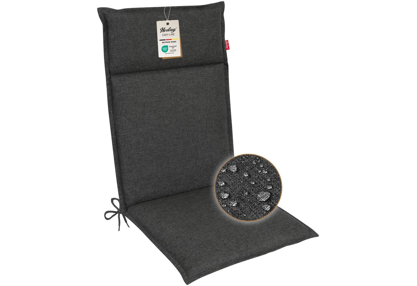Herlag Hochlehnerauflage Bea Gartenstuhlauflage Wasserabweisend 120x50x4,5cm, (1 St), Polsterauflage für Klappstühle mit UV- & Fleckschutz