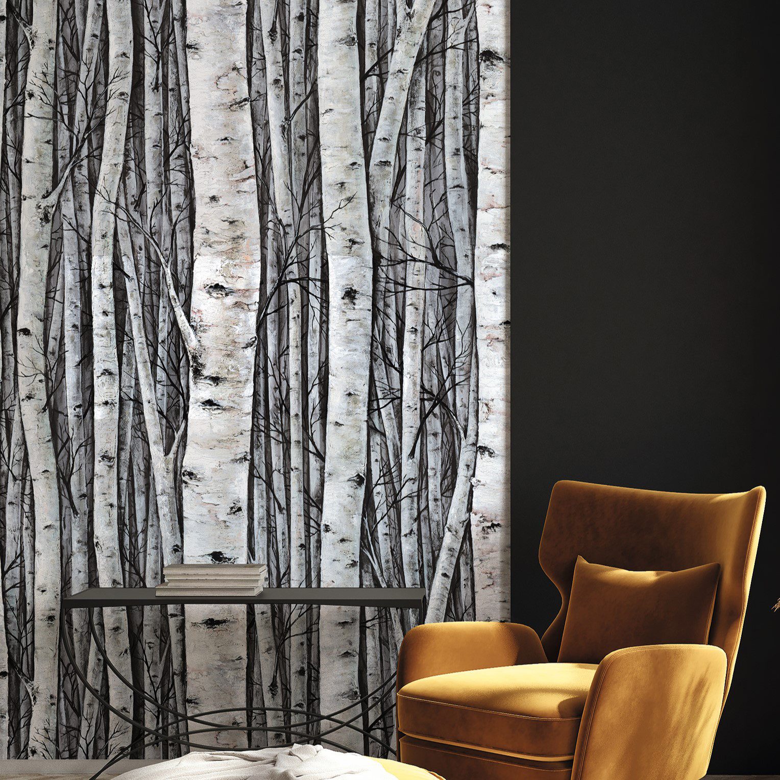 Marburg Fototapete Tapete Birkenwald Zauber, geprägt, Wald, moderne Vliestapete für Wohnzimmer Schlafzimmer Küche