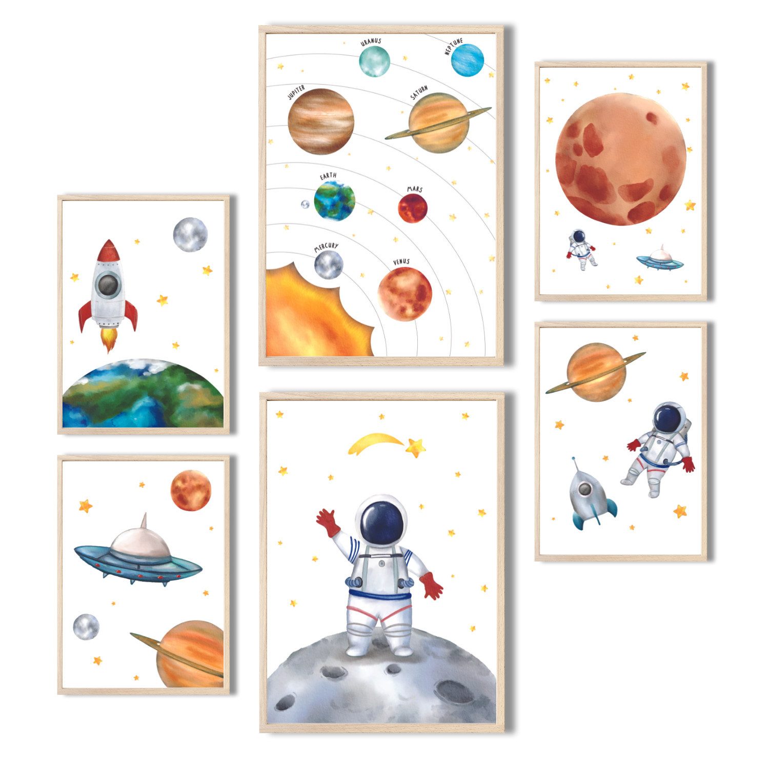 MeinBaby123® Poster Astronauten Bilder Kinderzimmer, Poster Kinderzimmer De günstig online kaufen