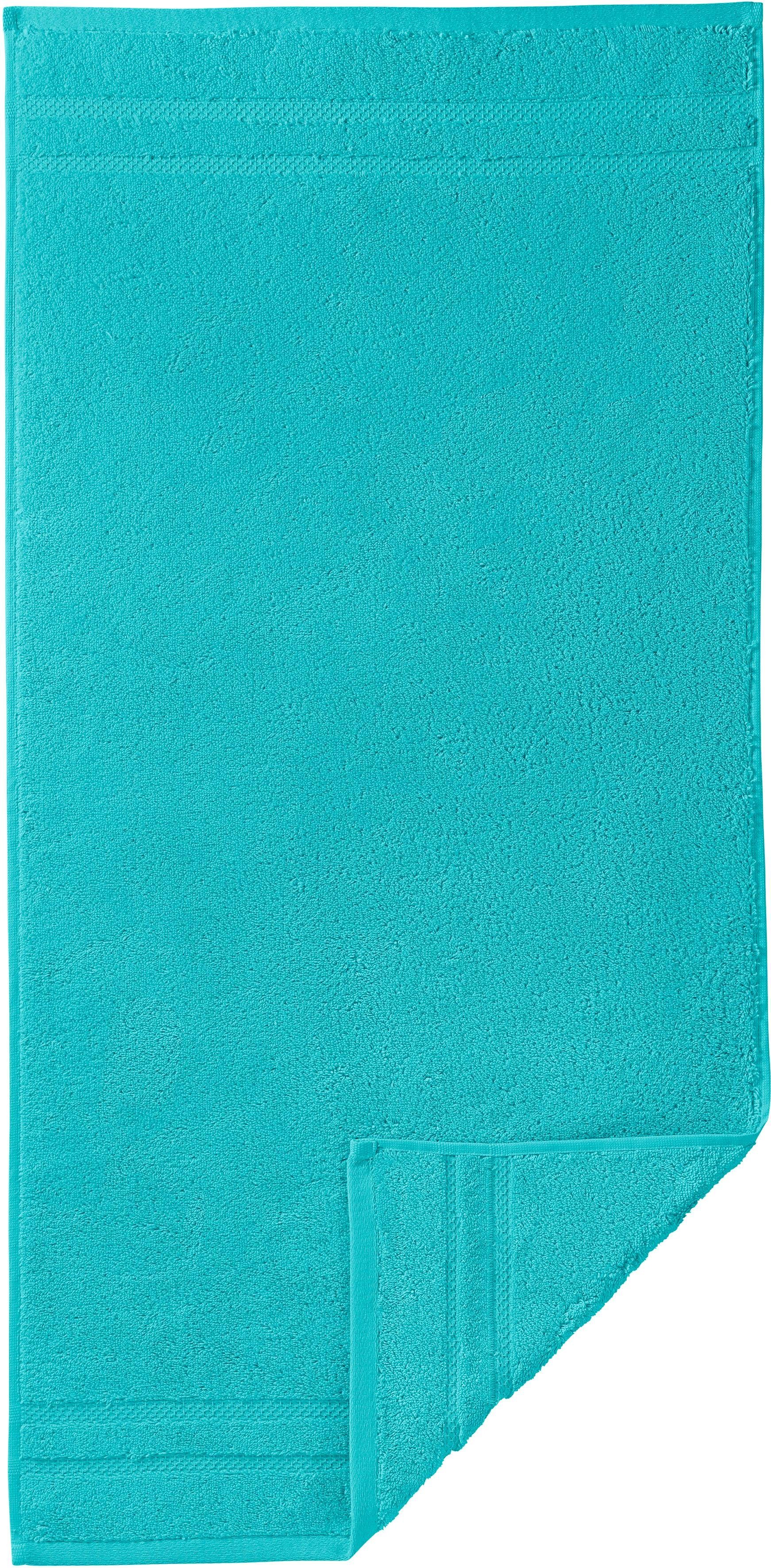 Egeria Handtuch Micro Touch, Walkfrottee (1-St), Streifenbordüre, extrem saugfähig & flauschig, 100% Baumwolle türkis | Alle Handtücher