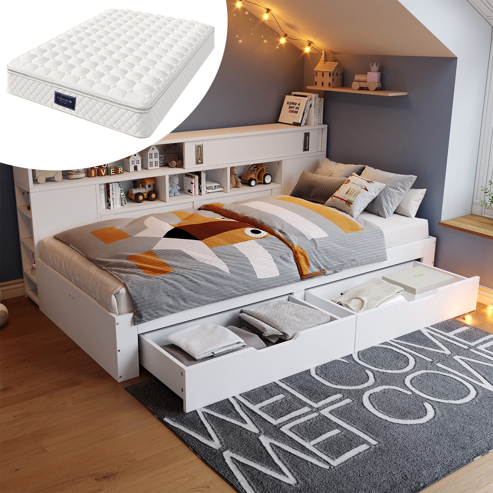 OKWISH Hochbett Bettkasten mit Stauraum (Daybett, günstig online kaufen