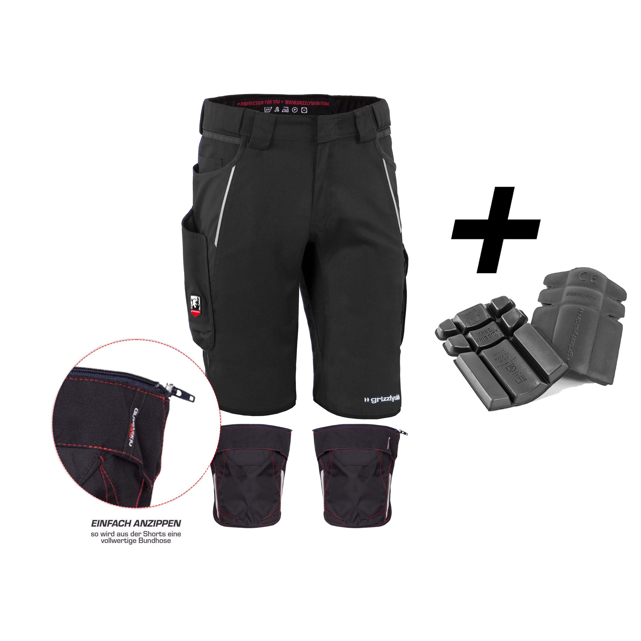 QUALITEX HIGH QUALITY WORKWEAR Arbeitsshorts HANDWERKER-BUNDLE IRON Шорти + Kniepolstertasche inklusiv Kniepolster (3-tlg) modern kurze Arbeitshose - 13 Taschen - Strapazierfähig - Atmungsaktiv