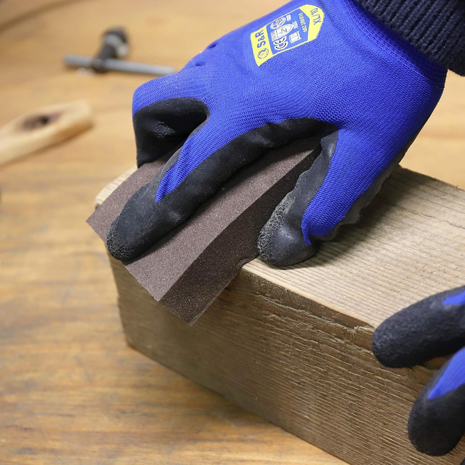 S&R Schleifschwamm Schleifklötze, Handschleifer, 3 Körnungen, 100 x 70 x 25 mm, (Set, 9 St., 3 Körnungen, Mittel 3x P180, Fein 3x P240, Superfein 3x P400), zum  – Bild 3 von 5