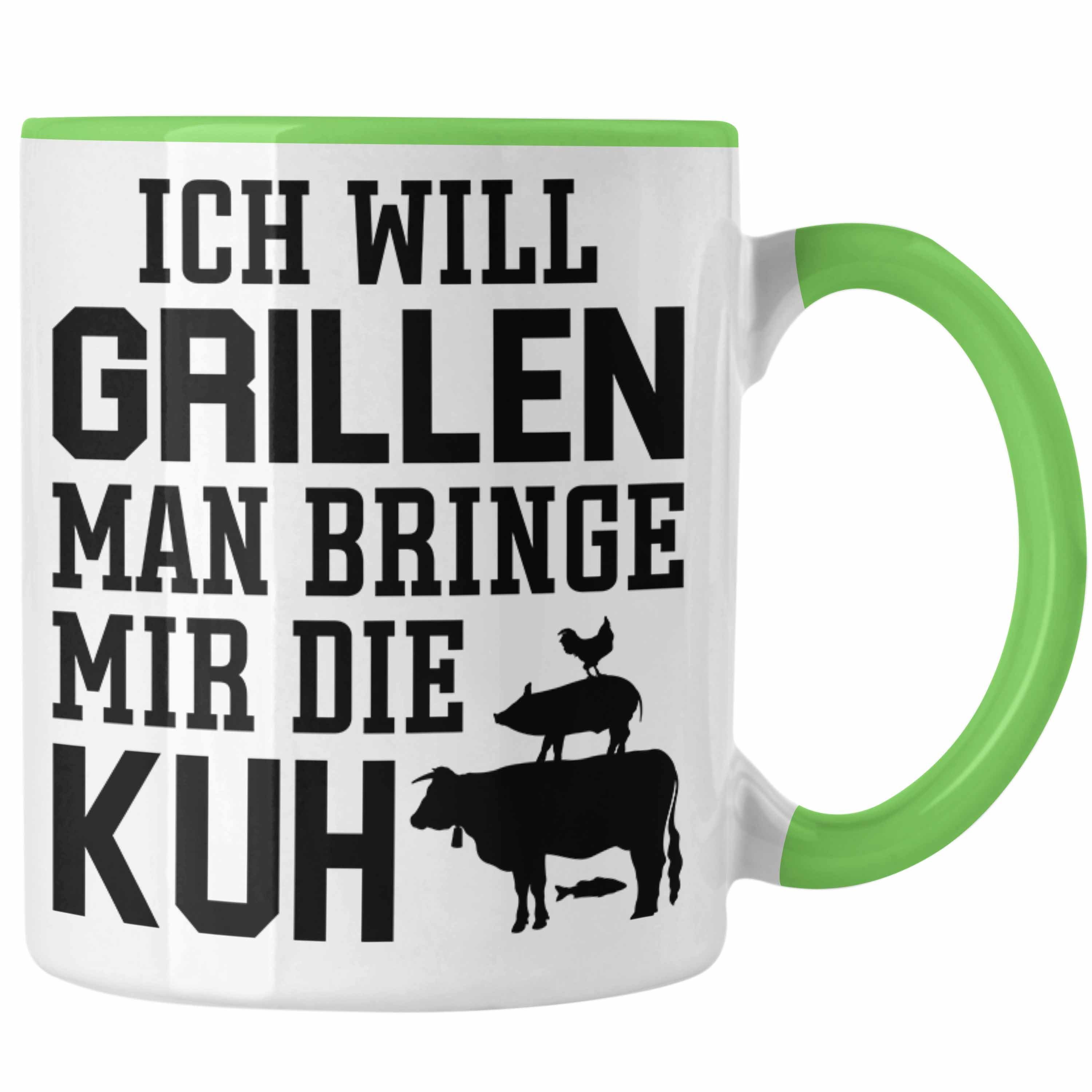 Tasse Grill Liebhaber - Trendation Männer Grillen Vater Geschenk Grün Steak Trendation Tasse Geschenkidee