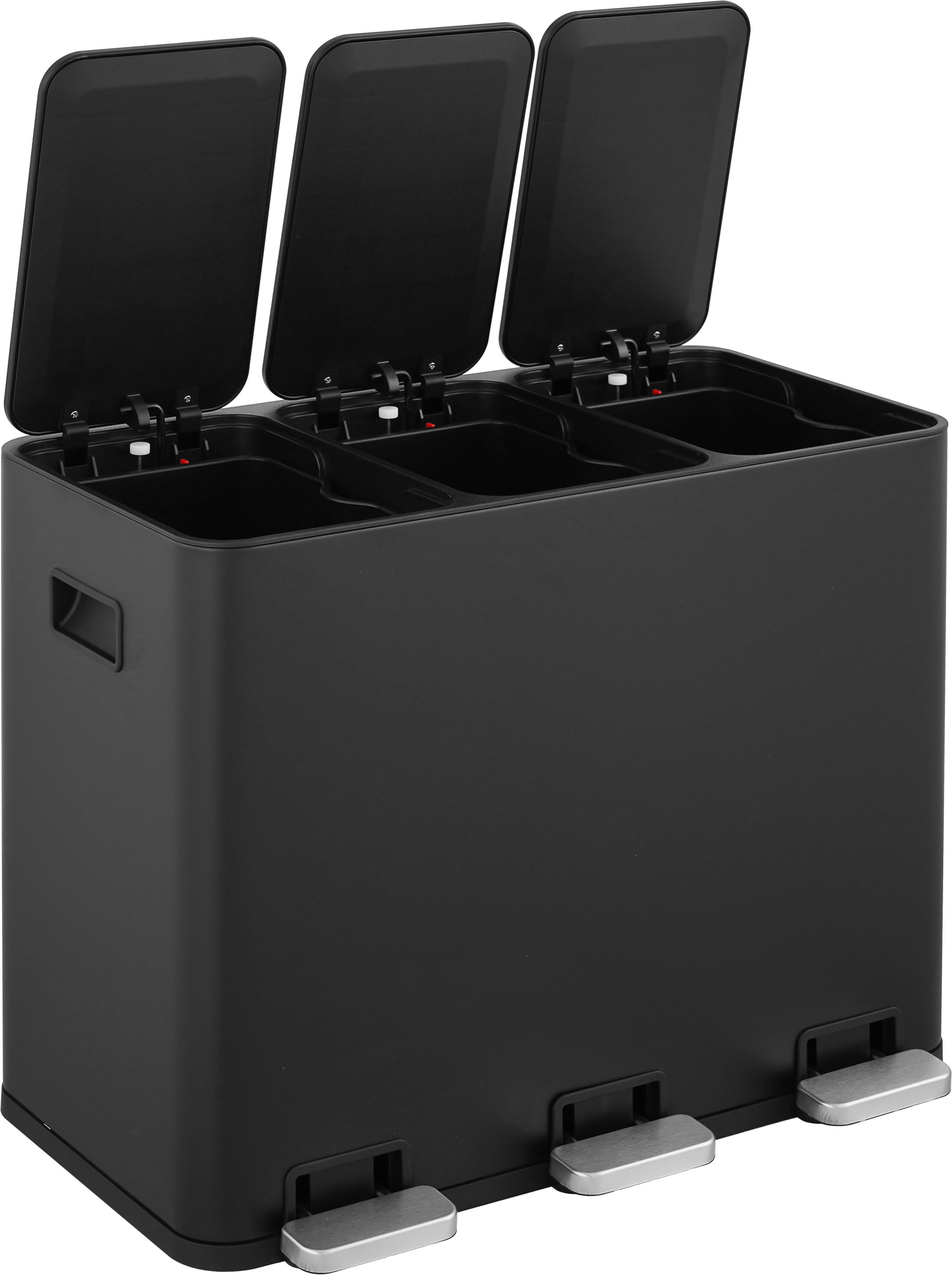 OTTO home Mülleimer Garrin, Soft Close, Fassungsvermögen 3x 15 Liter, Mülltrennsystem mit 3 separaten Innenbehältern und Fußtrittpedalen
