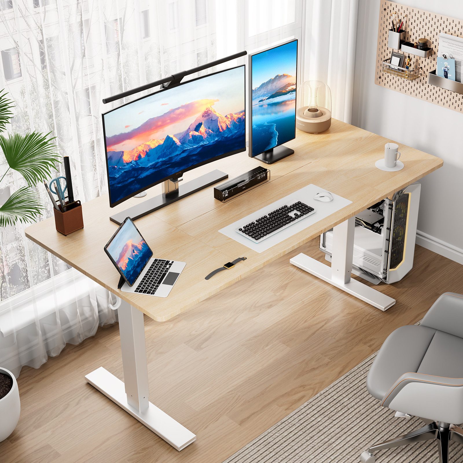 HOMAVO Schreibtisch Elektrisch Höhenverstellbar elektrischer Memory-Funktio günstig online kaufen